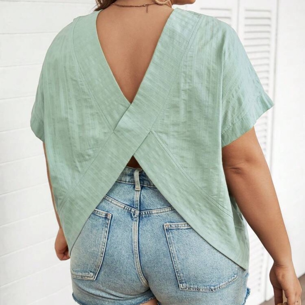 Frenchy cross back blouse